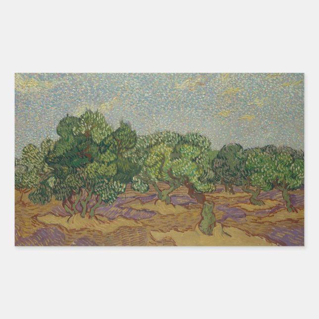 Vincent van Gogh - Olive Trees Rectangular Sticker (Front)