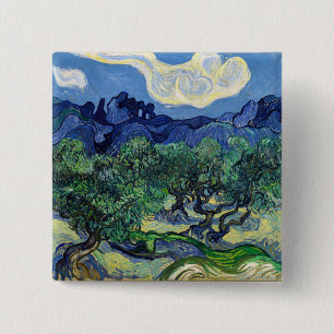Vincent van Gogh - Olive Trees with the Alpilles  15 Cm Square Badge