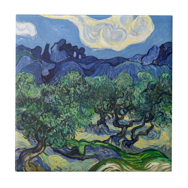 Vincent van Gogh - Olive Trees with the Alpilles Ceramic Tile (Front)