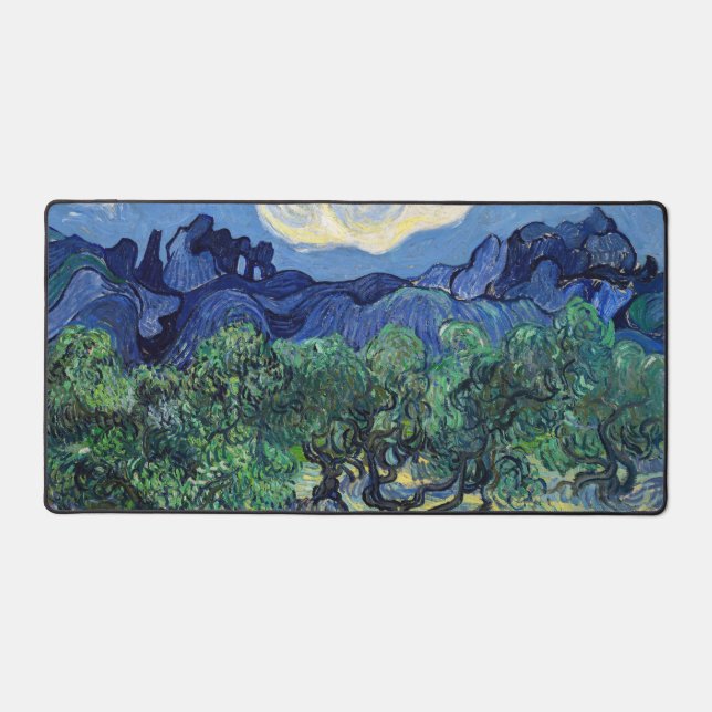 Vincent van Gogh - Olive Trees with the Alpilles Desk Mat (Front)