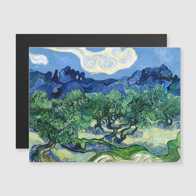 Vincent Van Gogh, Olive Trees with the Alpilles Magnetic Invitation (Front/Back)