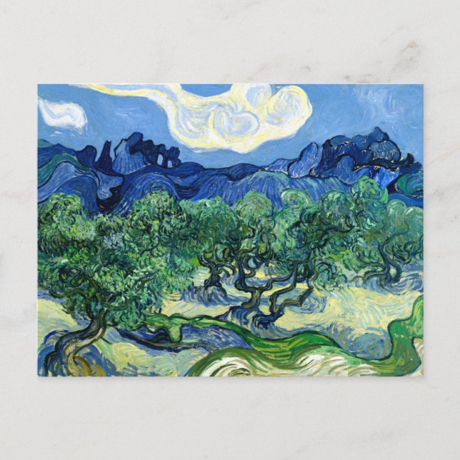 Vincent Van Gogh, Olive Trees with the Alpilles Postcard (Front)