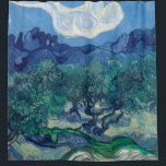 Vincent Van Gogh - Olive Trees with the Alpilles Shower Curtain<br><div class="desc">Vincent Van Gogh - Olive Trees with the Alpilles in the Background</div>