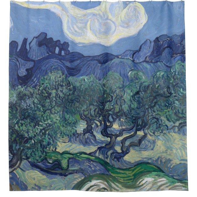 Vincent Van Gogh - Olive Trees with the Alpilles Shower Curtain (Front)