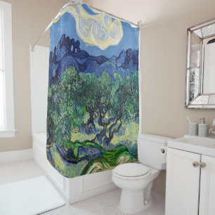 Vincent van Gogh - Olive Trees with the Alpilles Shower Curtain