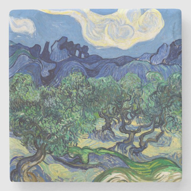 Vincent van Gogh - Olive Trees with the Alpilles Stone Coaster (Front)