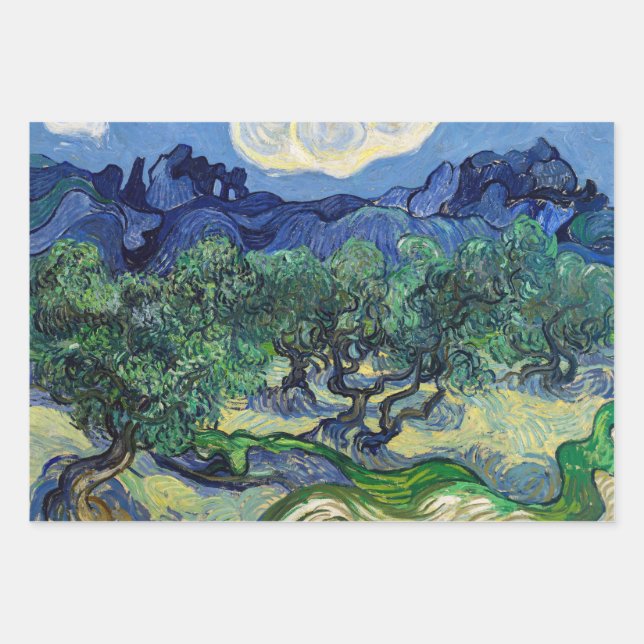 Vincent van Gogh - Olive Trees with the Alpilles Wrapping Paper Sheet (Front)