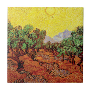 Vincent Van Gogh - Olive Trees With Yellow Sky Ceramic Tile