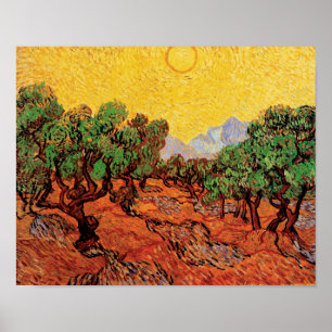 Vincent Van Gogh - Olive Trees With Yellow Sky Poster
