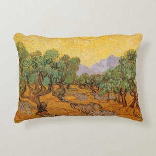 Vincent van Gogh - Olive Trees, Yellow Sky and Sun Decorative Cushion