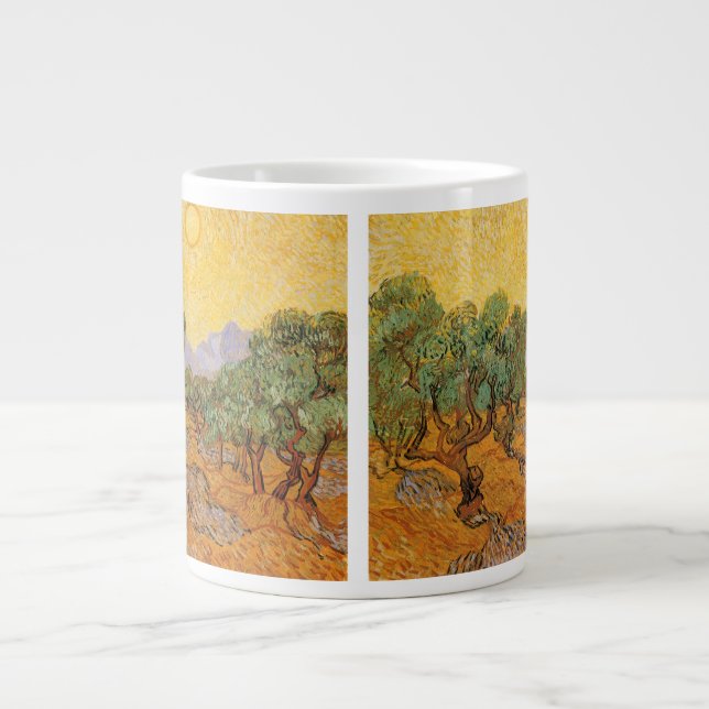 Vincent van Gogh - Olive Trees, Yellow Sky and Sun Large Coffee Mug (Front)