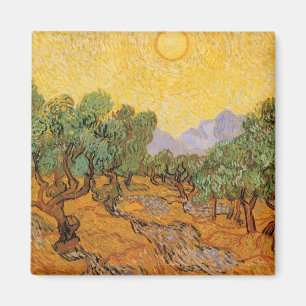 Vincent van Gogh - Olive Trees, Yellow Sky and Sun Magnet