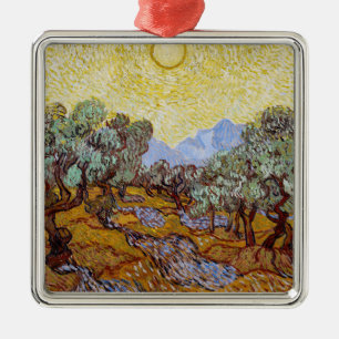 Vincent van Gogh - Olive Trees, Yellow Sky and Sun Metal Ornament