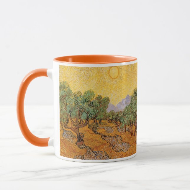 Vincent van Gogh - Olive Trees, Yellow Sky and Sun Mug (Left)