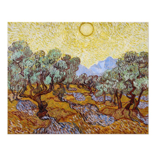 Vincent van Gogh - Olive Trees, Yellow Sky and Sun Photo Print (Front)