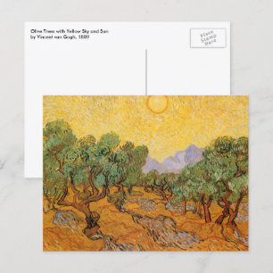 Vincent van Gogh - Olive Trees, Yellow Sky and Sun Postcard
