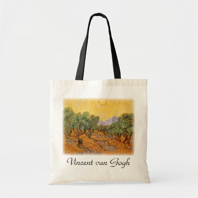 Vincent van Gogh - Olive Trees, Yellow Sky and Sun Tote Bag (Front)
