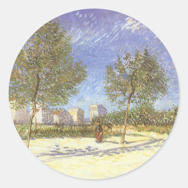 Vincent van Gogh - On the Outskirts of Paris Classic Round Sticker (Front)