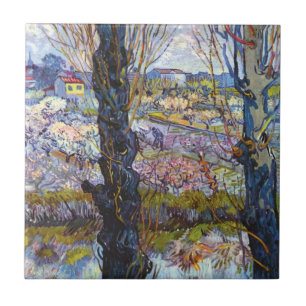 Vincent Van Gogh – Orchard In Bloom With Poplars Ceramic Tile