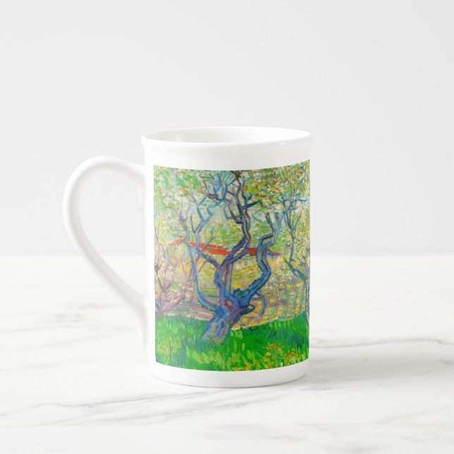 Vincent van Gogh Orchard in Blossom Bone China Mug (Left)