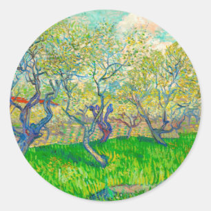 Vincent van Gogh Orchard in Blossom Classic Round Sticker