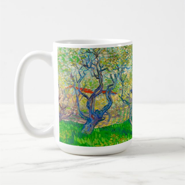 Vincent van Gogh Orchard in Blossom Coffee Mug (Left)
