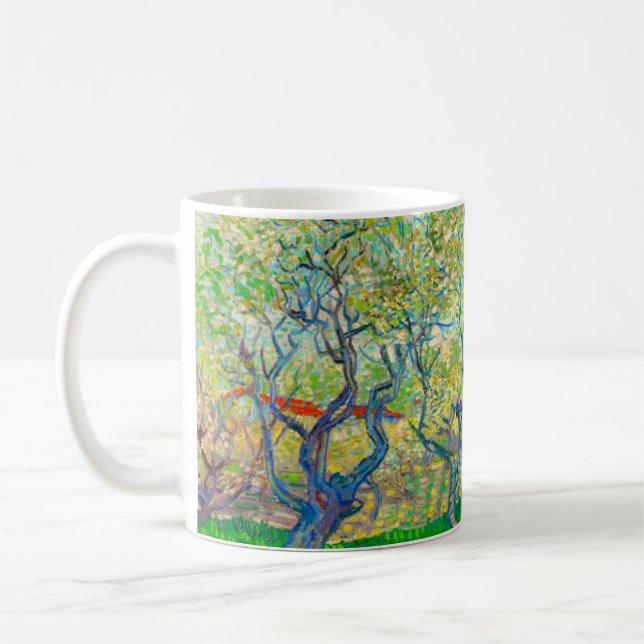 Vincent van Gogh Orchard in Blossom Coffee Mug (Left)