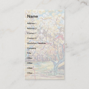 Vincent Van Gogh - Orchard In Blossom Fine Art Business Card