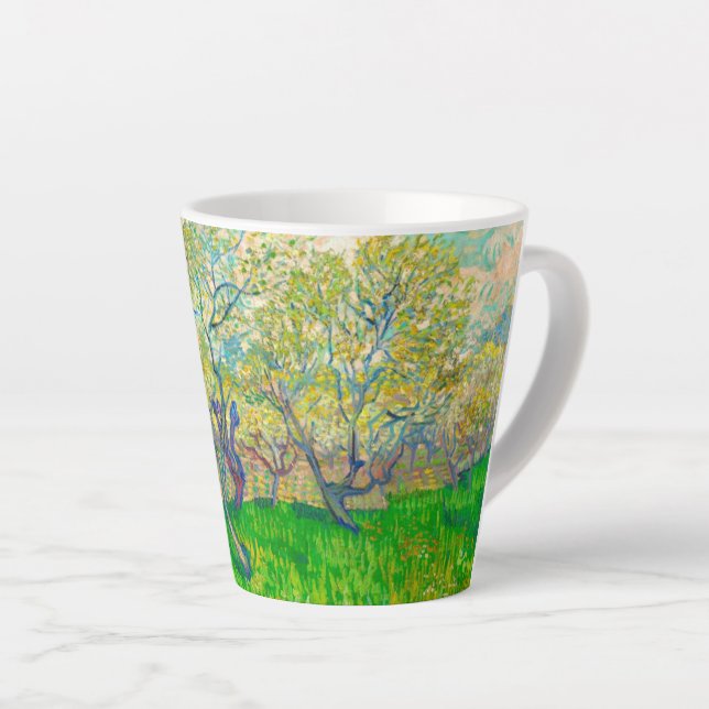 Vincent van Gogh Orchard in Blossom Latte Mug (Right Angle)