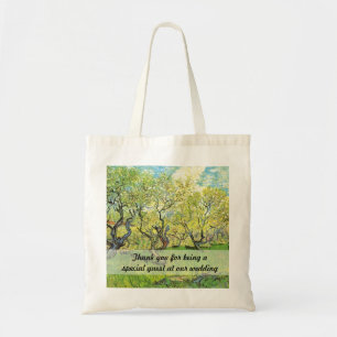 Vincent van Gogh,Orchard in Blossom Tote Bag