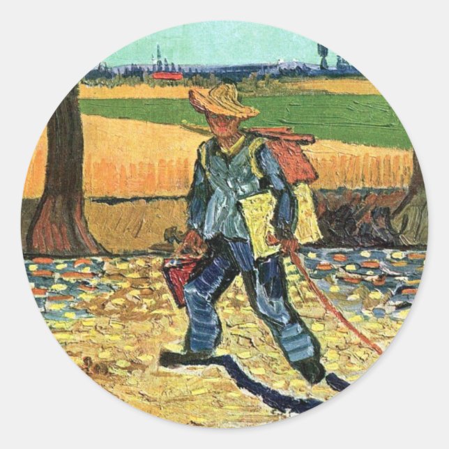 Vincent Van Gogh - Painter On His Way To Work Classic Round Sticker (Front)