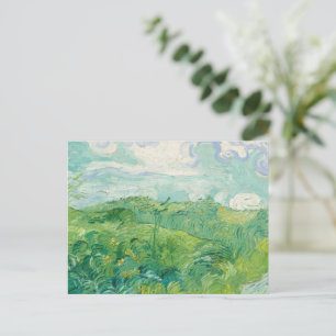 Vincent Van Gogh painting Green wheat field Holiday Postcard