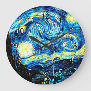 Vincent van Gogh painting, Starry Night Large Clock