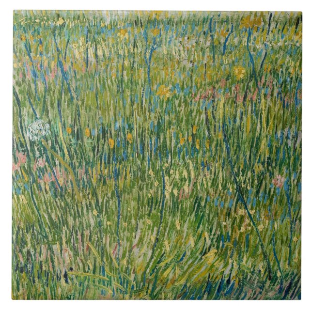 Vincent van Gogh - Patch of Grass Ceramic Tile (Front)