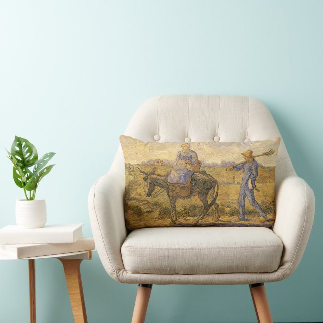 Vincent van Gogh - Peasant Couple Going to Work Lumbar Cushion (Chair)