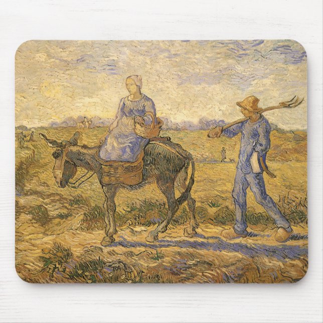 Vincent van Gogh - Peasant Couple Going to Work Mouse Pad (Front)