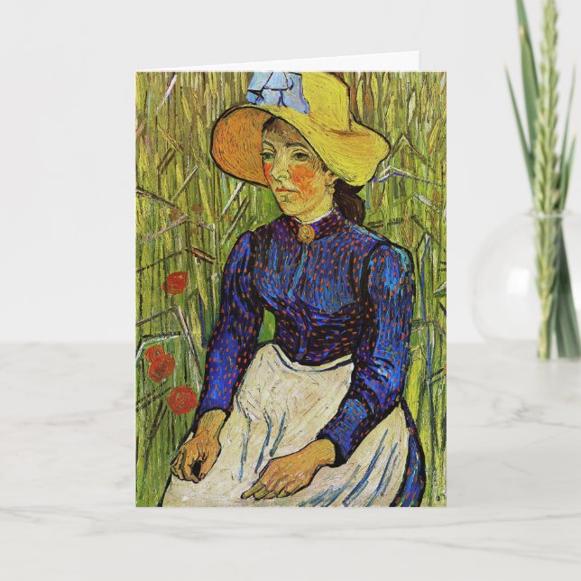 Vincent van Gogh - Peasant Girl in Straw Hat Card (Front)