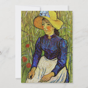 Vincent van Gogh - Peasant Girl in Straw Hat Invitation