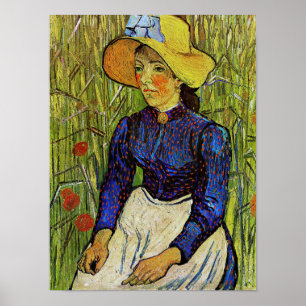 Vincent van Gogh - Peasant Girl in Straw Hat Poster