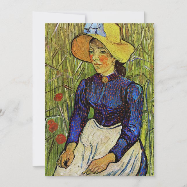 Vincent van Gogh - Peasant Girl in Straw Hat Thank You Card (Front)