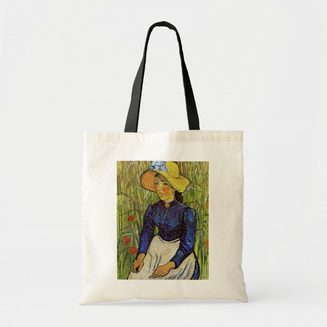 Vincent van Gogh - Peasant Girl in Straw Hat Tote Bag (Front)