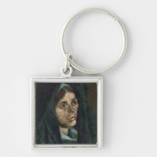 Vincent van Gogh Peasant with moss green shawl Key Ring