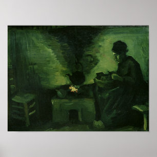 Vincent van Gogh Peasant Woman by the Hearth Poster