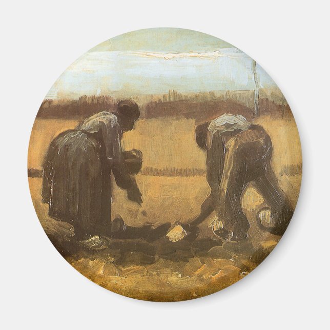 Vincent van Gogh - Peasants Planting Potatoes Magnet (Front)
