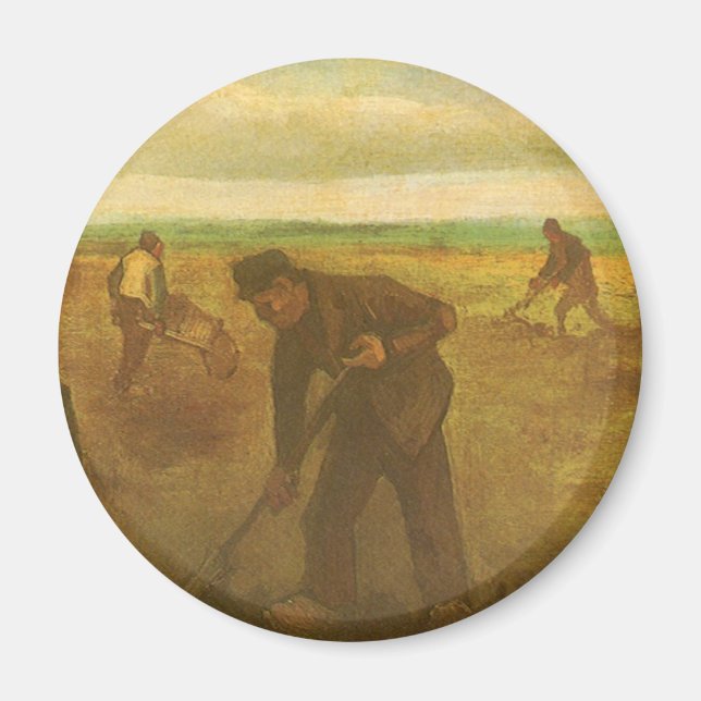Vincent van Gogh - Peasants Planting Potatoes  Magnet (Front)