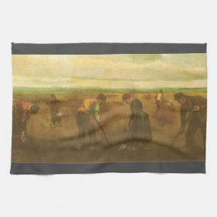 Vincent van Gogh - Peasants Planting Potatoes Tea Towel