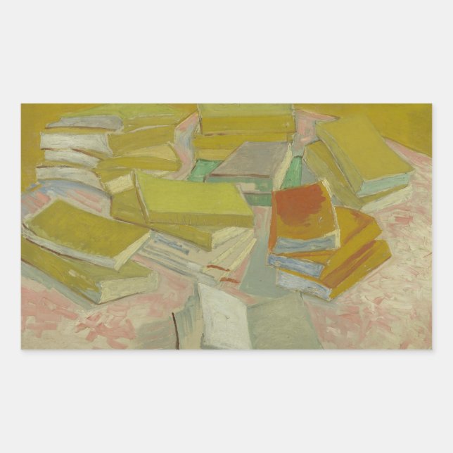 Vincent van Gogh - Piles of French Novels Rectangular Sticker (Front)