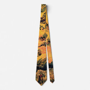 Vincent Van Gogh - Pine Trees Against A Red Sky Tie