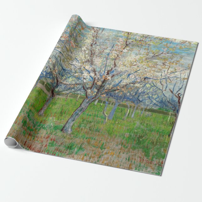 Vincent van Gogh - Pink Orchard Wrapping Paper (Unrolled)