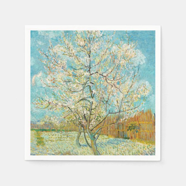 Vincent van Gogh - Pink Peach Tree in Blossom Napkin (Front)